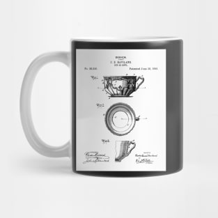 Tea Cup Patent - Tea Coffee Lover Home Kitchen Decor Art - White Mug